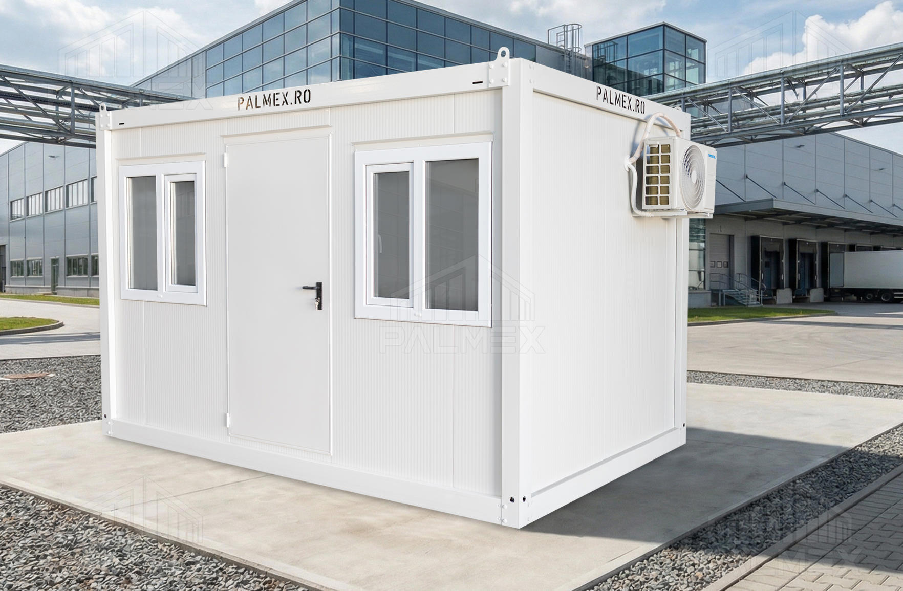 container birou doua ferestre