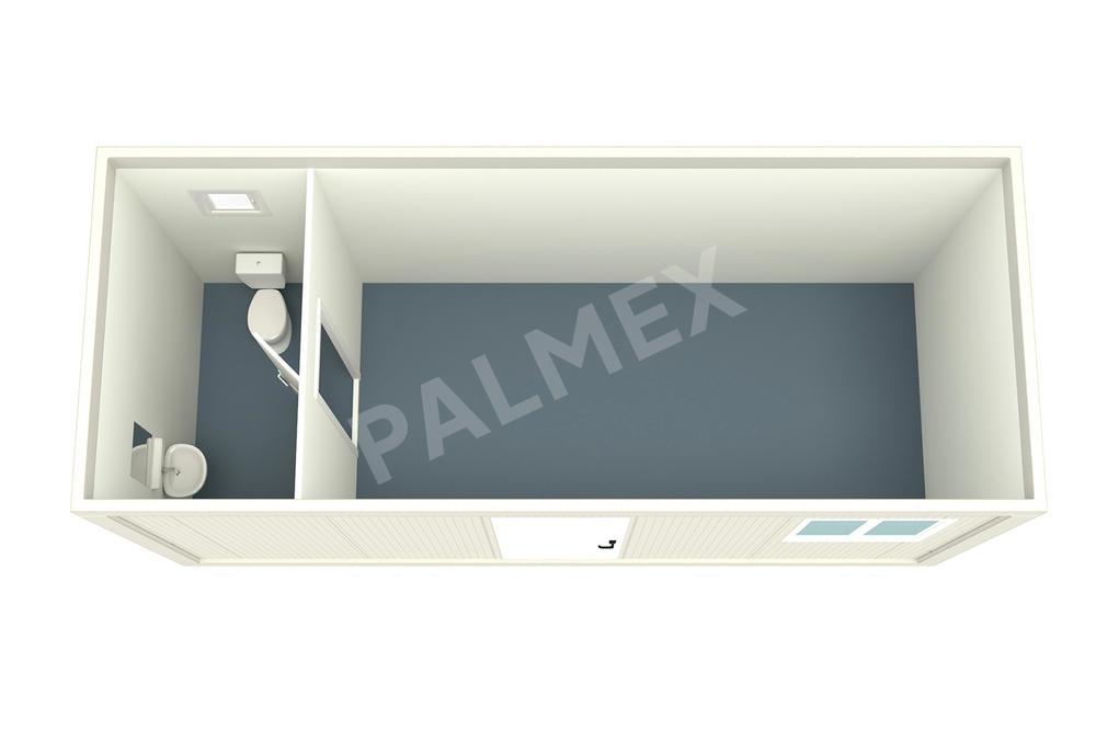 Container de Locuit 6m cu WC Basic 1 Geam PALMEX