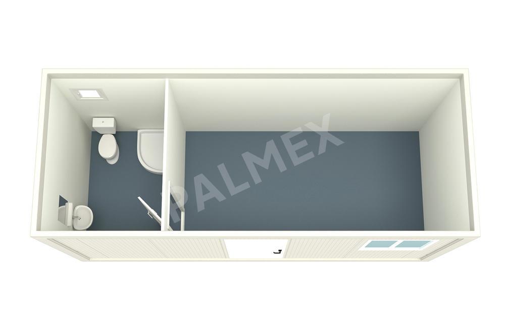 Container de Locuit 6m cu WC si Dus Basic WC + Dus PALMEX