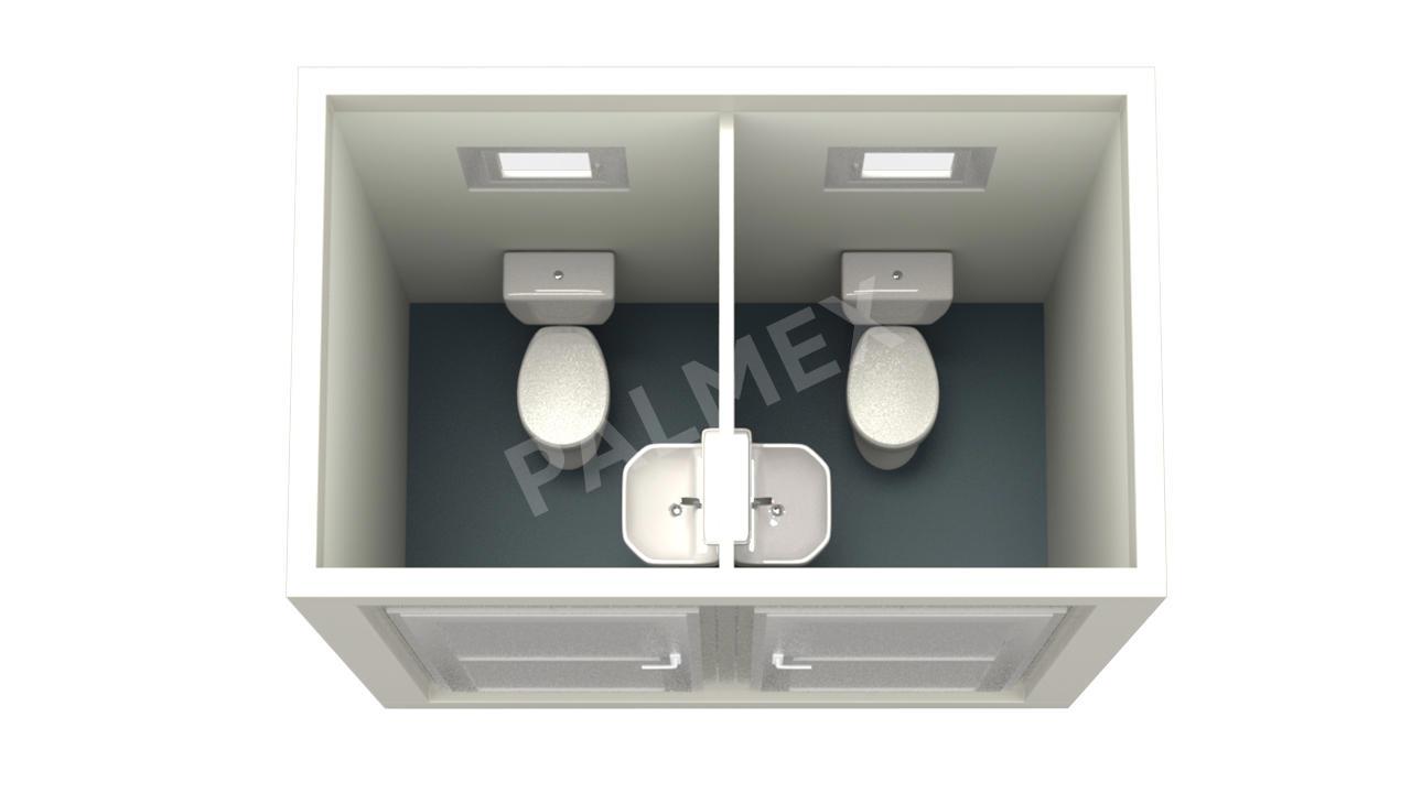 Container Sanitar 2.4m HI-FIX 2 WC-uri Alb PALMEX