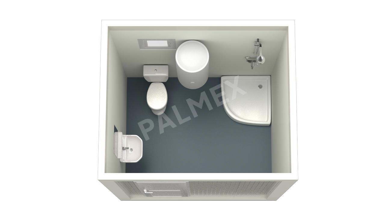 Container Sanitar 2.4m HI-FIX cu WC si Cabina Dus Alb PALMEX