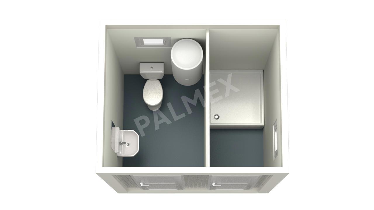 Container Sanitar 2.4m HI-FIX cu WC si Dus Alb PALMEX