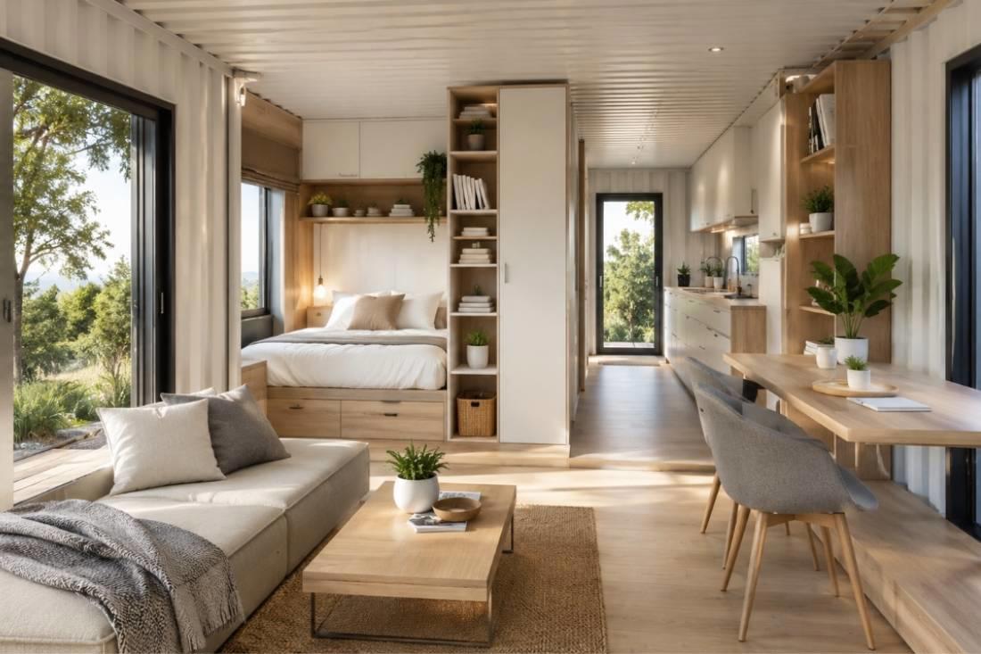 Amenajarea unui container de locuit in stil minimalist: mai mult spatiu, mai putina aglomeratie